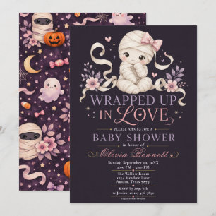 Wrapped Up in Love Baby Girl Shower Invitation