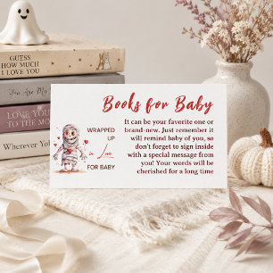 Wrapped Up Mummy Halloween Books For Baby Shower Enclosure Card