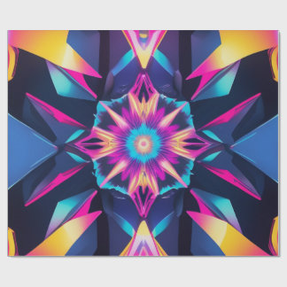 Wrapping Neon Geometric Abstraction Paper