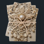 Wrapping Paper<br><div class="desc">An elegant vintage lace and pearls design covers this wrapping paper.</div>