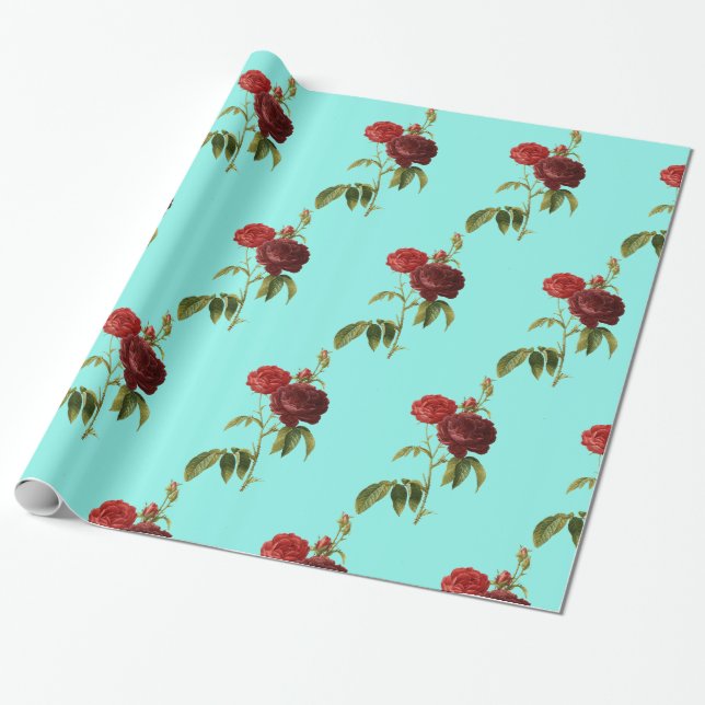Wrapping Paper, 30" x 6' HAPPY SEED ROSE Paper (Unrolled)