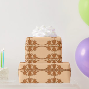 Wrapping Paper - Angled Leaves in Tiled Pattern