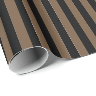 Wrapping Paper-Black & Brown Stripes Paper