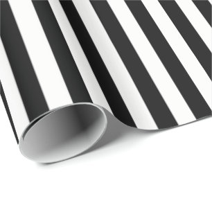 Wrapping Paper-Black & White Stripes Wrapping Paper