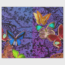 WRAPPING PAPER BUTTERFLIES ANTIQUE LACE PATTERN