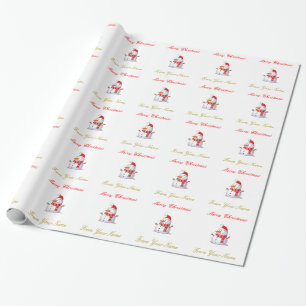 Wrapping Paper Christmas Snowman Personalised