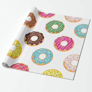 Wrapping paper= colorful donuts - Birthday Paper