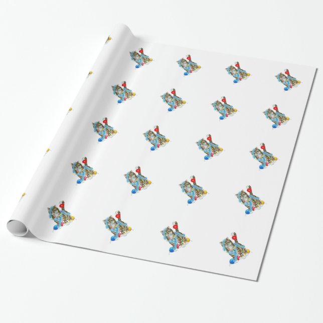 WRAPPING PAPER DECORATED KITTY (Unrolled)