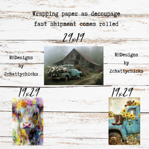 Wrapping Paper Decoupage Charming Country Living