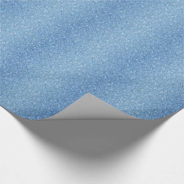 Wrapping Paper Faux Blue Glitter (Corner)