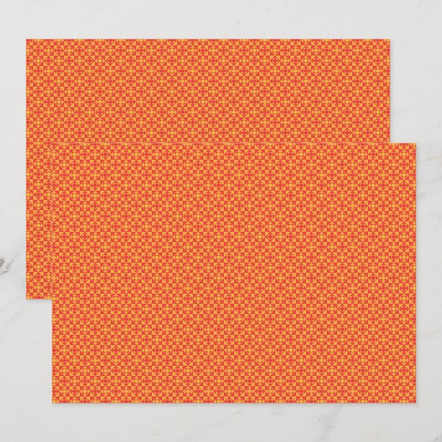 Wrapping paper featuring a pattern with orange, re invitation (Front/Back)