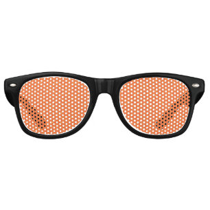 Wrapping paper featuring a pattern with orange, re retro sunglasses