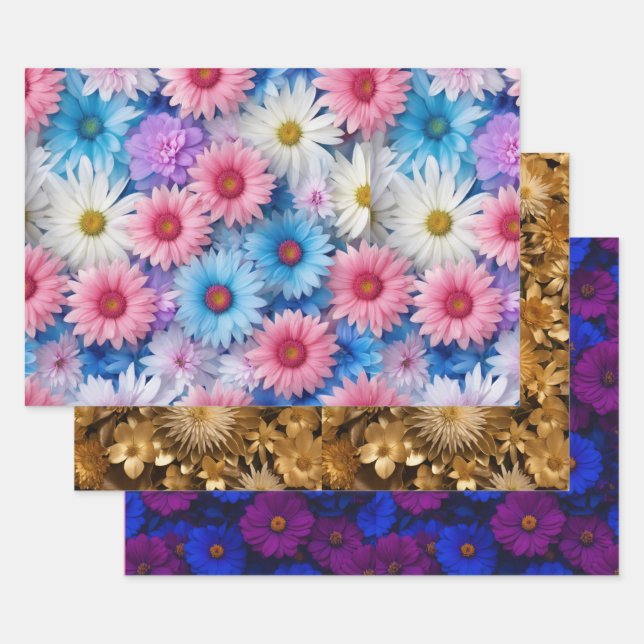 Wrapping Paper Flat Sheet different Set of 3 (Set)