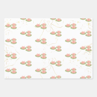 Wrapping Paper Flat Sheet | Lotus and Party Theme