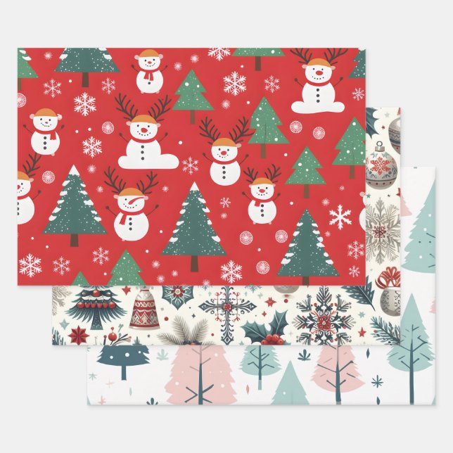 Wrapping Paper Flat Sheet Set of 3 (Set)