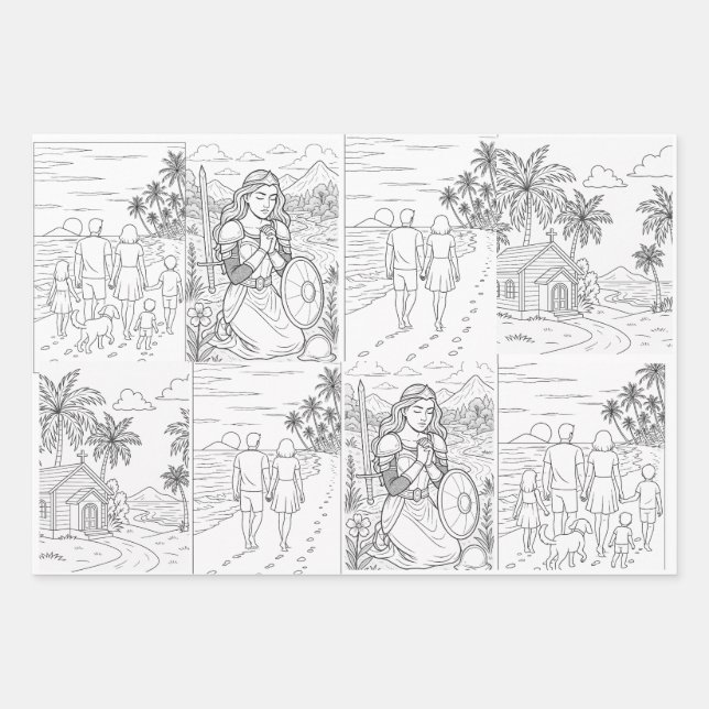 Wrapping Paper Flat Sheet Set of 3 (Front)