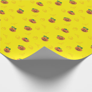 Wrapping Paper  for halloween - Pumpkins, Skulls, 