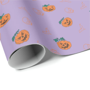 Wrapping Paper for halloween - Pumpkins, Skulls,