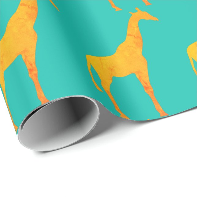 Wrapping Paper - Gold Giraffes (Roll Corner)