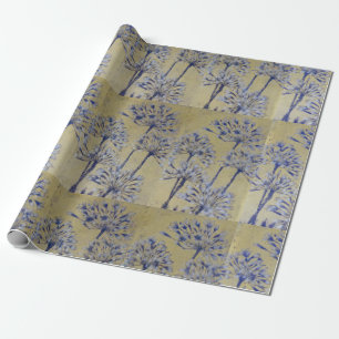 WRAPPING PAPER. GOLDEN & LAVENDER AGAPANTHUS PAPER