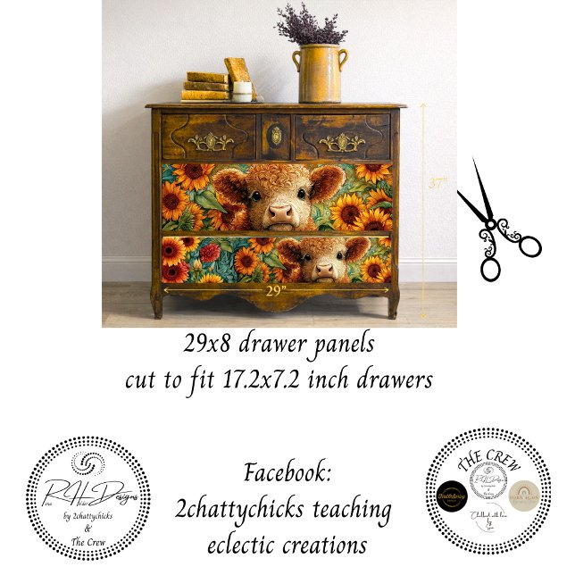 Wrapping Paper Highland Sunflower Drawer Panels  (Creator Uploaded)
