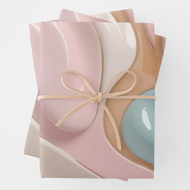 Wrapping paper in stylish abstract graphic (In situ)