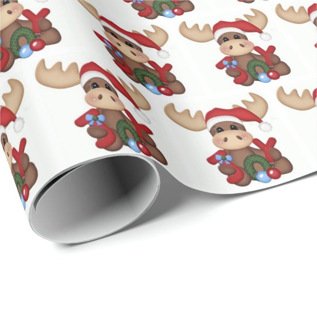 Wrapping Paper - Joy Christmas Moose (Roll Corner)