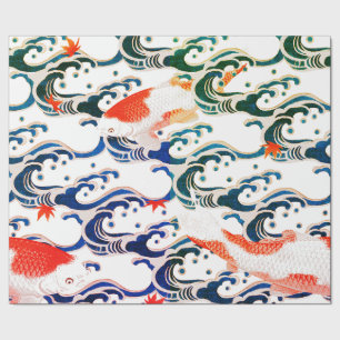 Wrapping Paper KOI FISH AND WAVE PATTERN