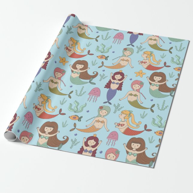 Wrapping Paper - Let's Be Mermaids (Unrolled)