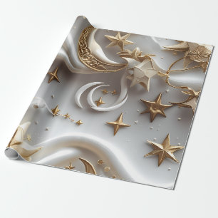 Wrapping Paper – Luxury Alabaster White Celestial