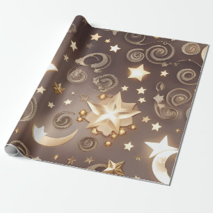 Wrapping Paper – Luxury Champagne Gold Celestial M