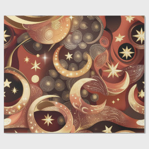 Wrapping Paper – Luxury Terracotta Celestial Moon 