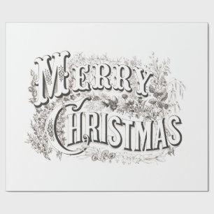 WRAPPING PAPER  :  MERRY CHRISTMAS ILLUSTRATION