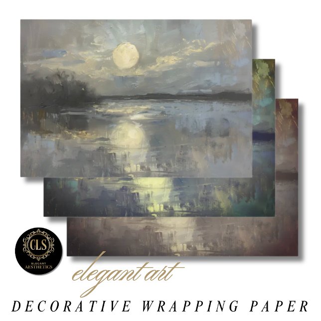 Wrapping Paper - Moonlit Landscape in Watercolor (Wrapping Paper - Moonlit Landscape in Watercolor)