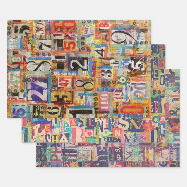 Wrapping paper or collage and decoupage paper (Set)