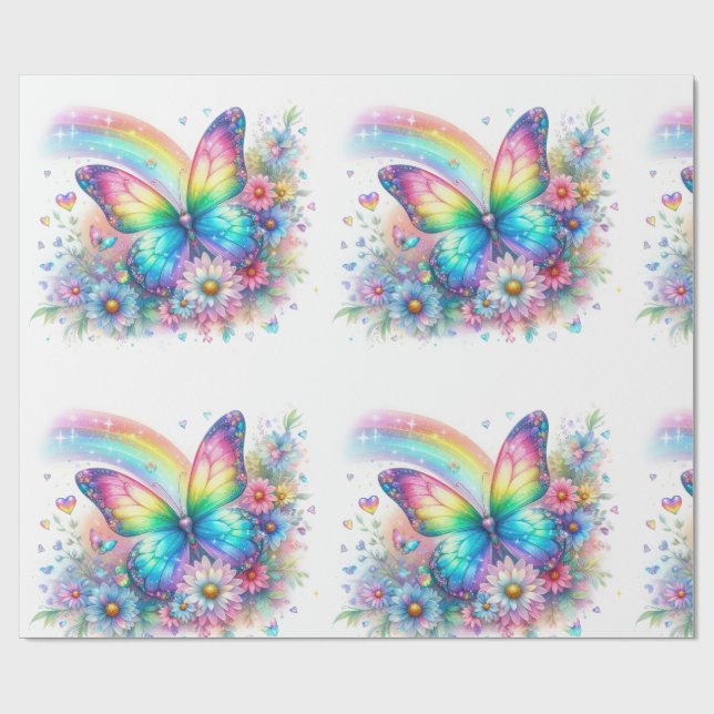 Wrapping Paper-Pastel Spring Floral Wrapping Paper (Flat)