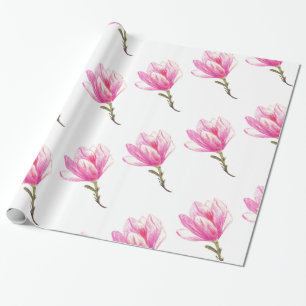 Wrapping Paper, Pink Flower Drawing Wrapping Paper