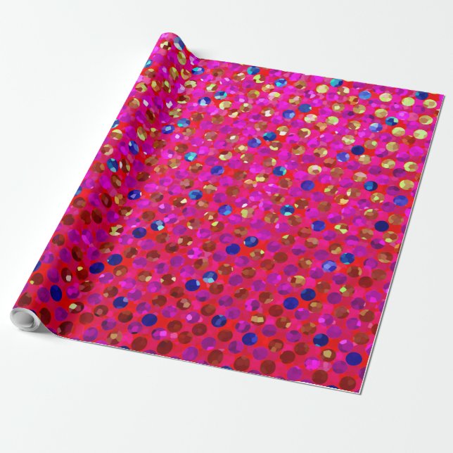 Wrapping Paper Polka Dot Sparkley Jewels (Unrolled)