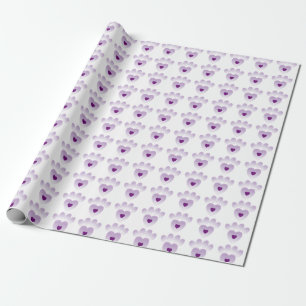 Wrapping Paper - Purple Paw Prints