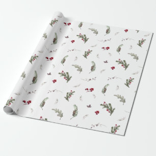 Wrapping Paper Red Green Watercolor Christmas