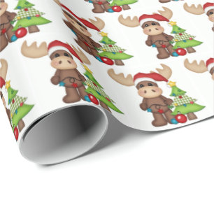 Wrapping Paper - Reindeers Christmas Tree Joy