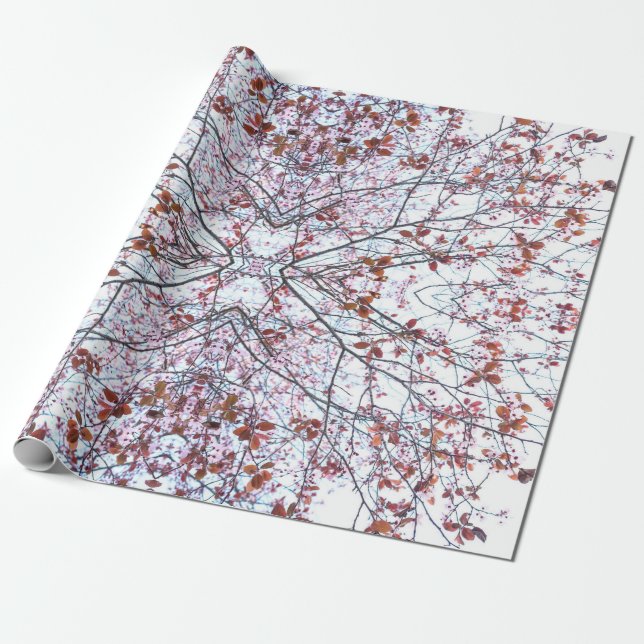 Wrapping Paper Roll Cherry Blossom Design 1 (Unrolled)