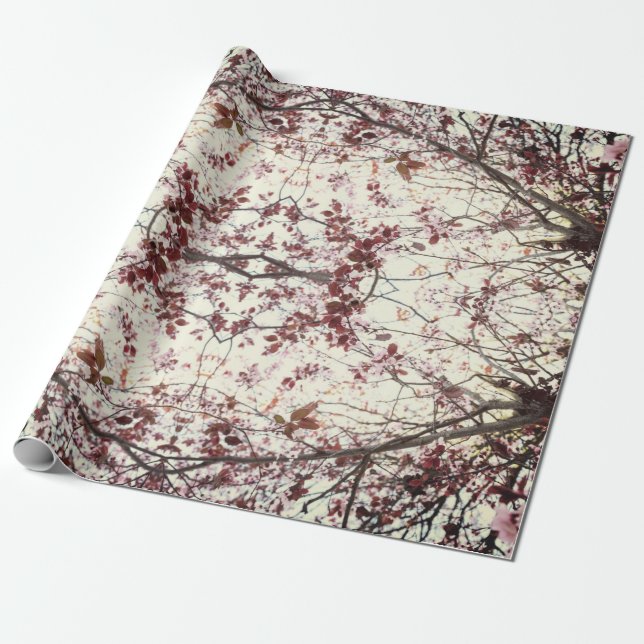Wrapping Paper Roll Cherry Blossom Design 2 (Unrolled)
