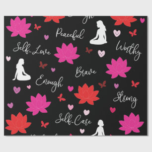 Wrapping Paper Roll Lotus Flower Motivational