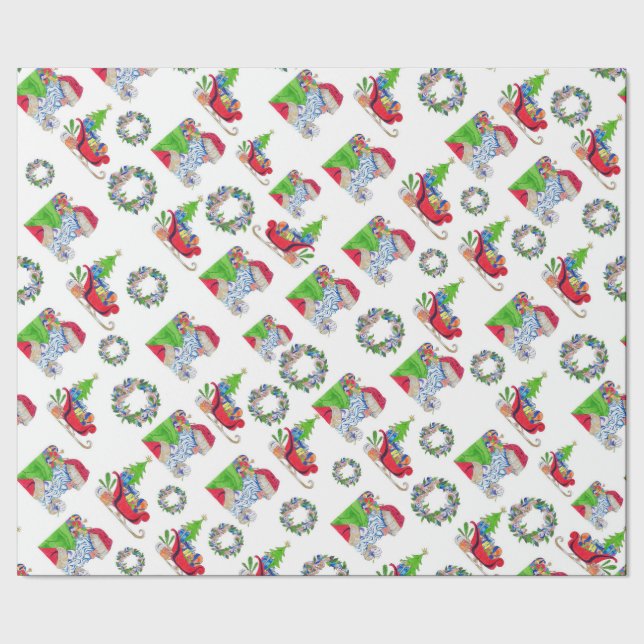 Wrapping Paper Santa and Sleigh (Seam)