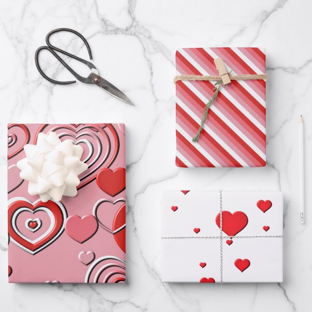 Wrapping Paper Set - Valentines Collection I (Front)