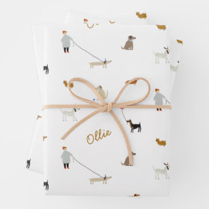 Wrapping Paper Sheet Set - Personalised Dog Print
