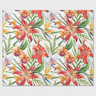 wrapping paper, tropics (white) paper