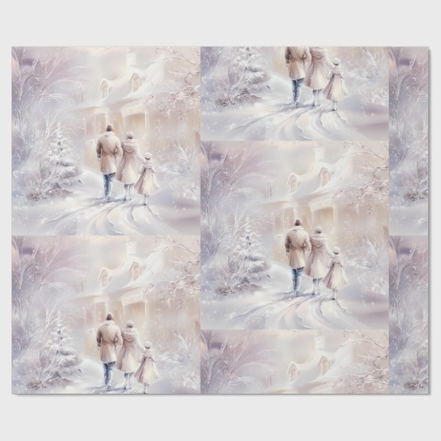 Wrapping Paper-Victorian Winter Christmas Wrapping Wrapping Paper (Flat)