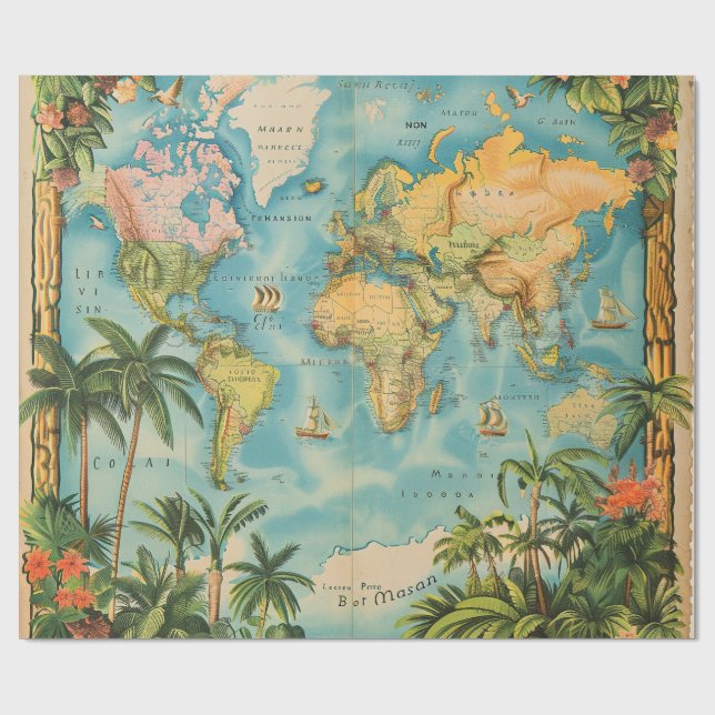 Wrapping Paper- Vintage Atlas Paper (Flat)